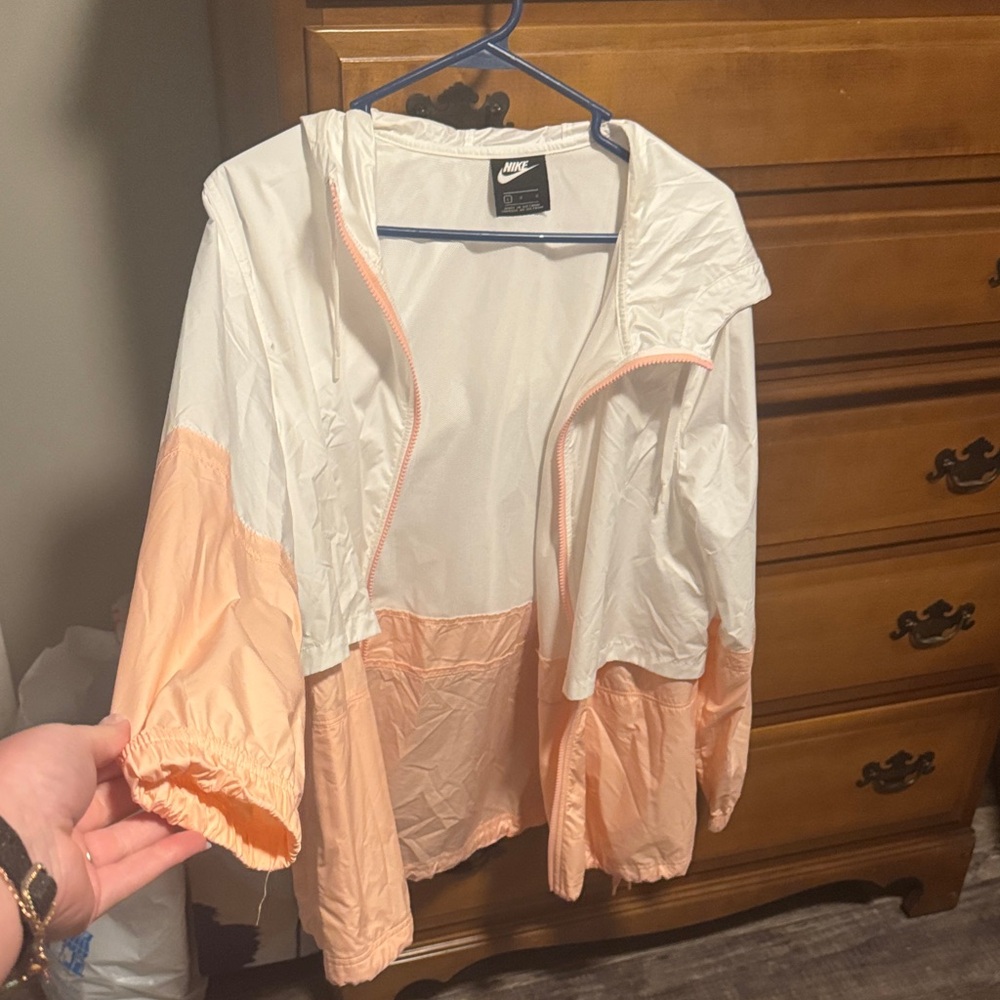 Nike Women's Utility Jacket in White and Peach